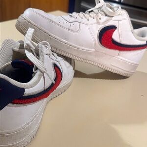 Nike White and Red Air Sneakers